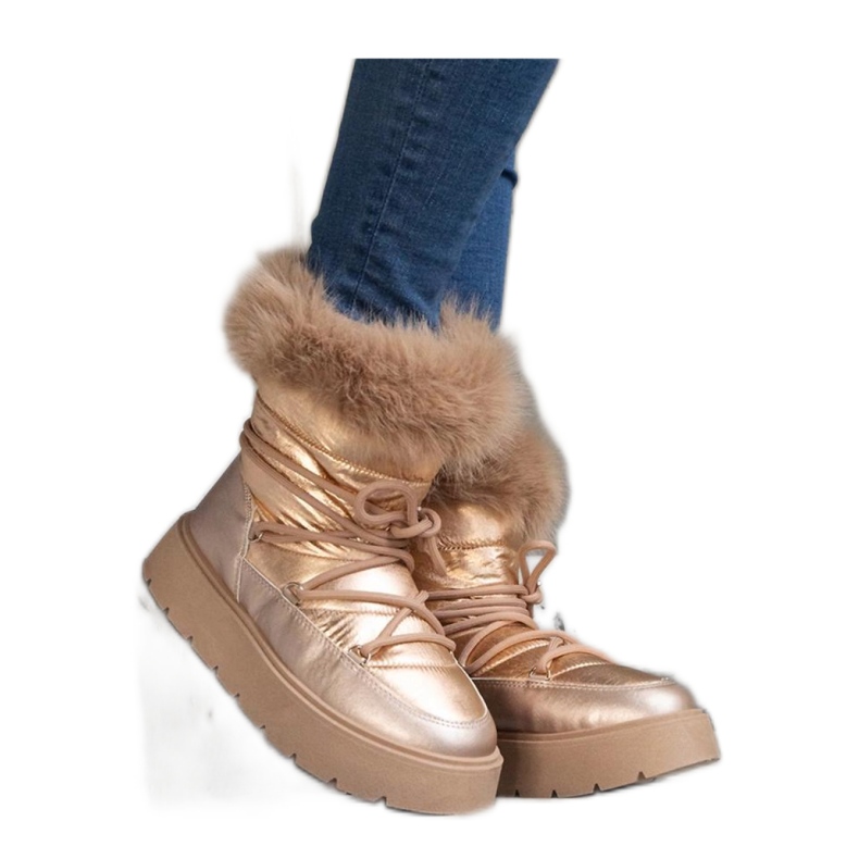 Beiget eristetyt lumisaappaat turkisella Arilla - Solea