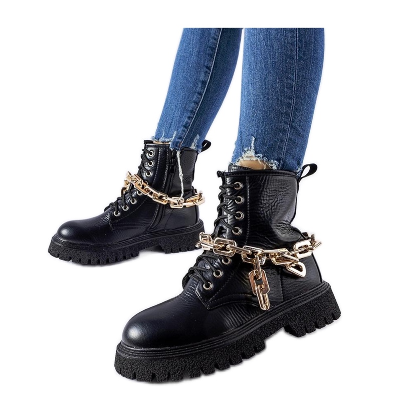 Mustat ketjusaappaat Bowling - Solea