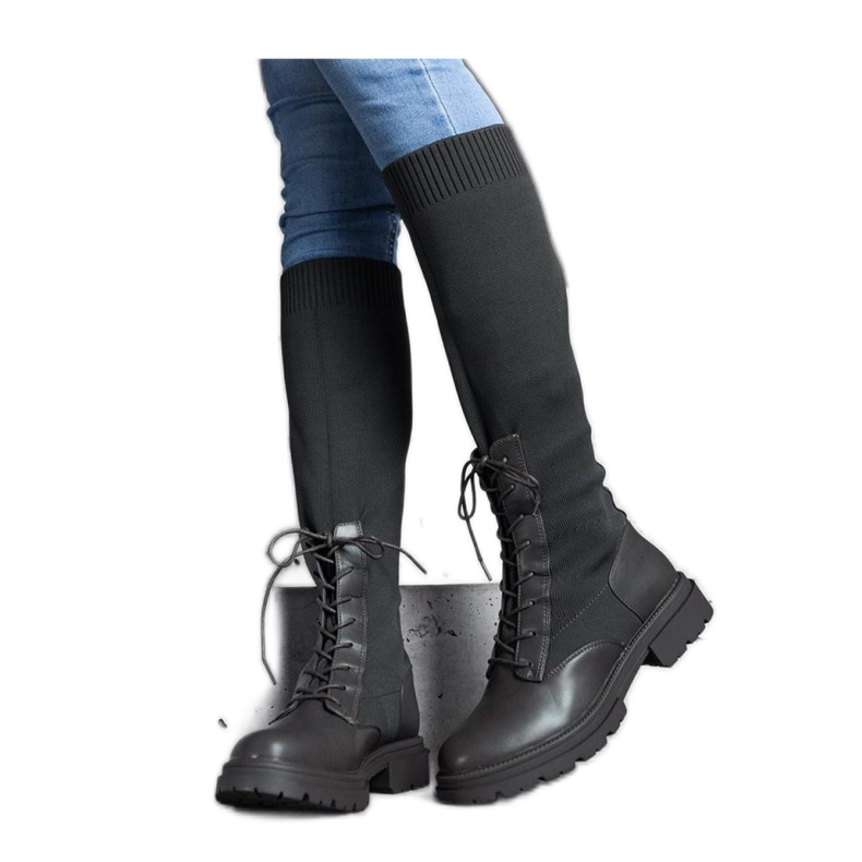 Luana - Solean vihreät slip-on saappaat joustavalla materiaalilla