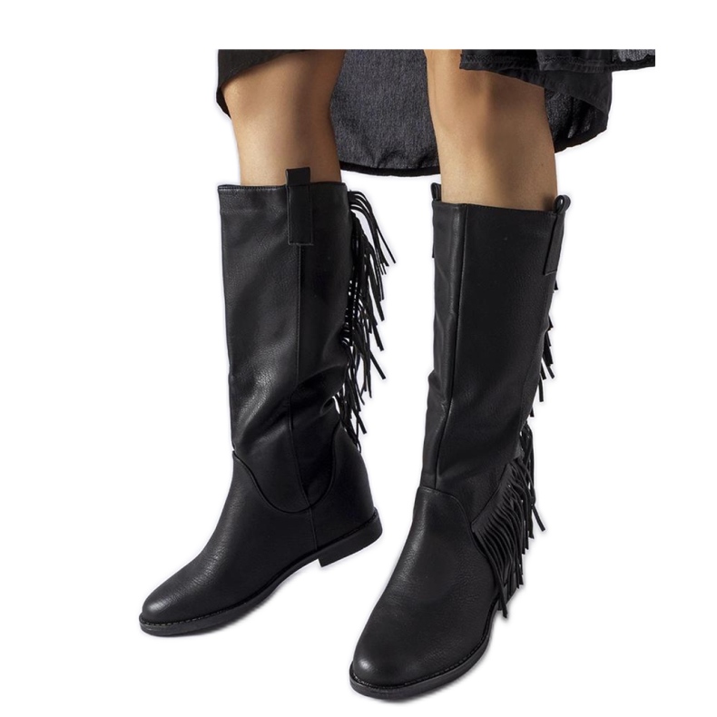 Musta Giorgia - Solea-päällysteiset kiila saappaat