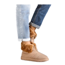 Beiget eristetyt lumisaappaat kauluksella Edidda - Solea