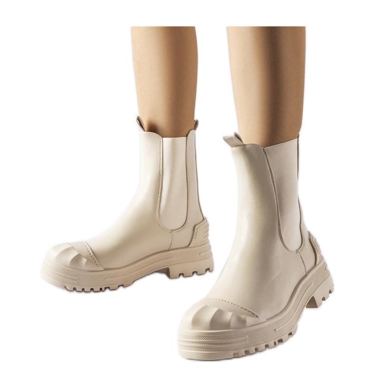 Albanese - Solean beige-eristetyt massiiviset nilkkurit