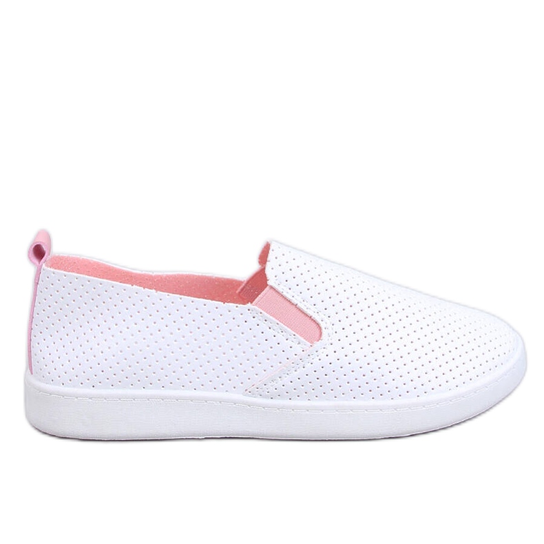 VALKOISET/PINKI-slip-on lenkkarit valkoinen