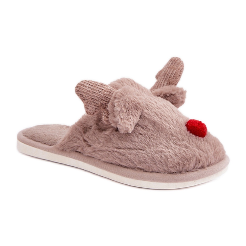 Naisten tossut, joissa on porokuvio beige