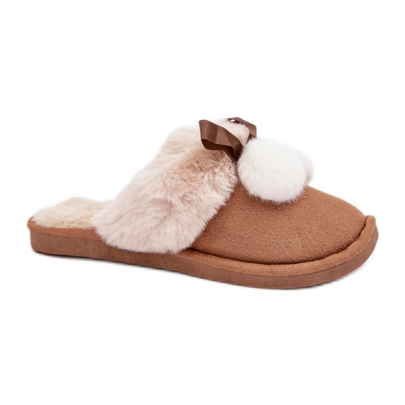 Naisten tossut pehmeällä kamelin turkilla ruskea