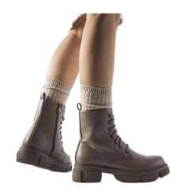 Harmaa ja ruskea eristetyt työsaappaat Cunningham - Solea