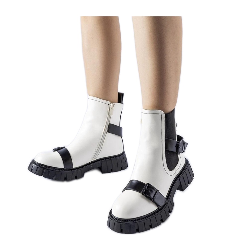 Fontarine - Solean valkoiset nilkkurit massiivisella pohjalla valkoinen