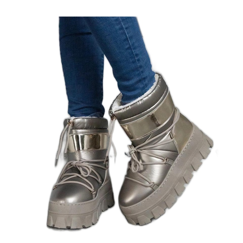 Kultaiset alustalumisaappaat maalatuilla Losta - Solea -sisäkkeillä