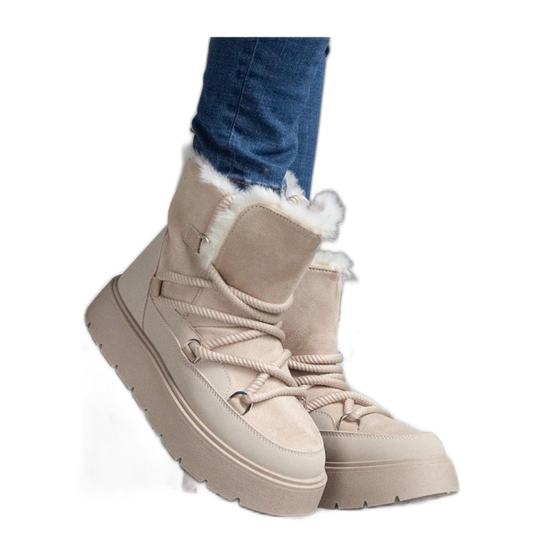 Turkiseristetyt alustalumisaappaat beige