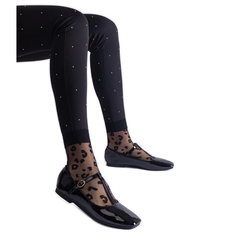 Musta patentoitu balettiasunto vyöllä