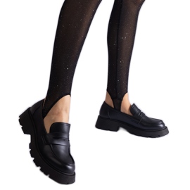 Mustat naisten mokasiinit eko-nahasta