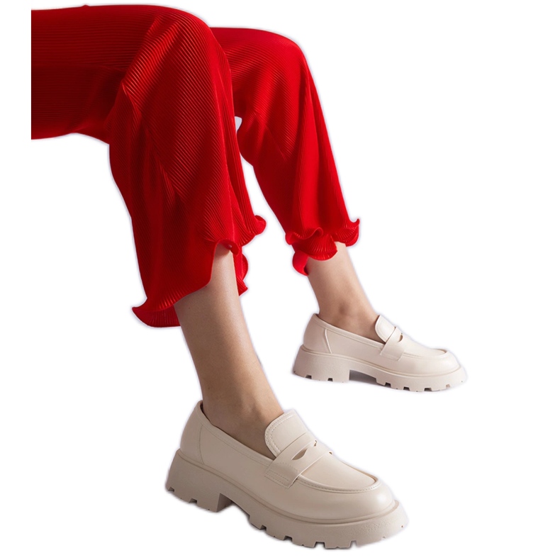 Beiget naisten mokasiinit eko-nahasta