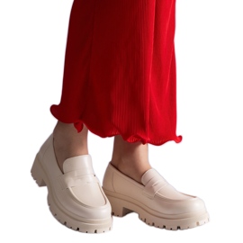 Beiget naisten mokasiinit eko-nahasta