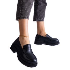 Mustat eko-nahkaiset mokasiinit