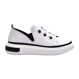 S.Barski Nahka lakattu naisten urheilukengät lr535 valkoinen