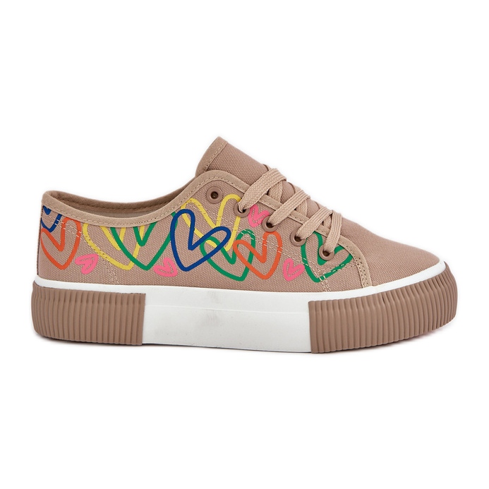 Naisten lenkkarit pimeässä sydämessä beige