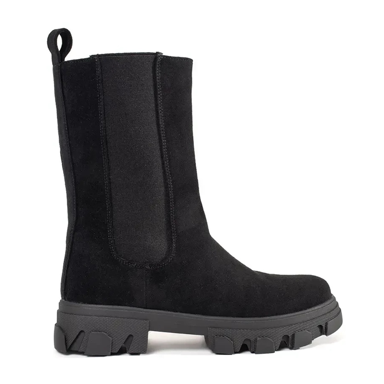 Musta mokkanahka Chelsea saappaat