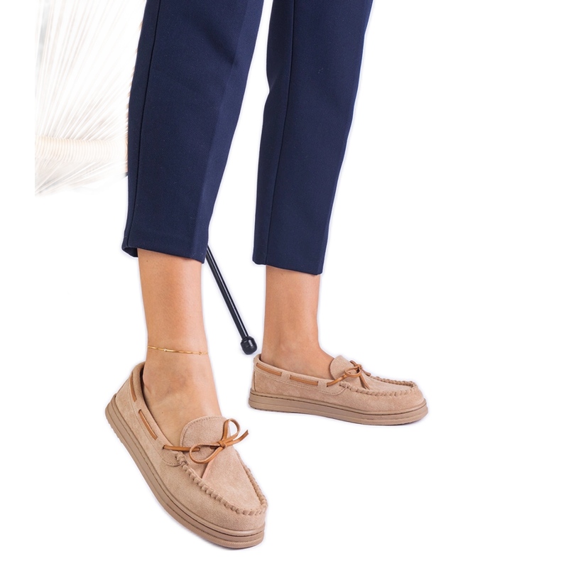 Beige naisten leipomot Ekozamszista keulalla