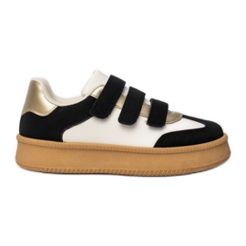 Naisten lenkkarit, joilla on metallinen mustavalkoinen insertti