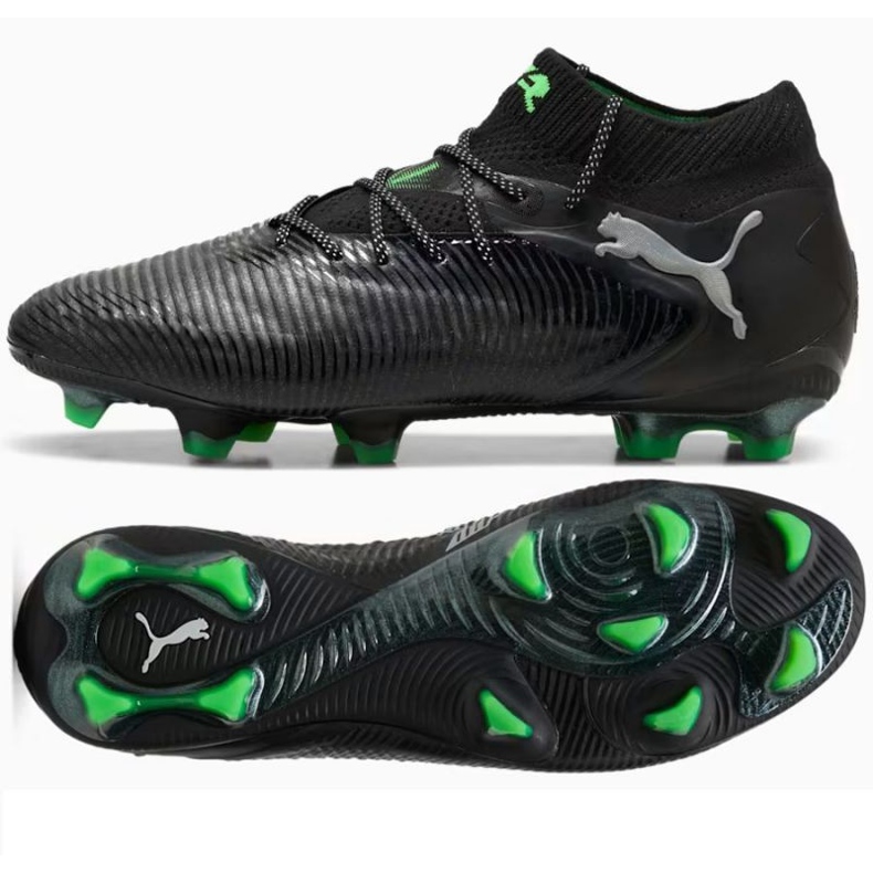 Puma Future 8 Ultimate FG 108138-02 Mustat kengät sukalla