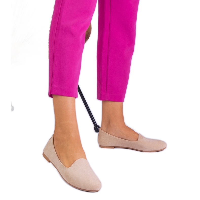 Beige Classic Ballerinas Ekozamszusta