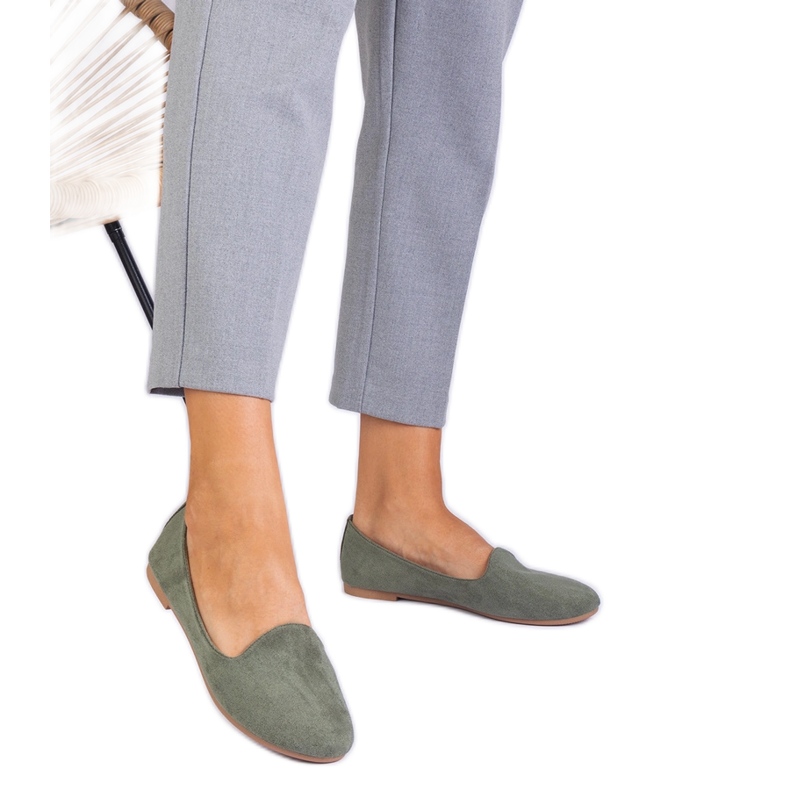 Green Classic Ballerinas Ekozamszista vihreä