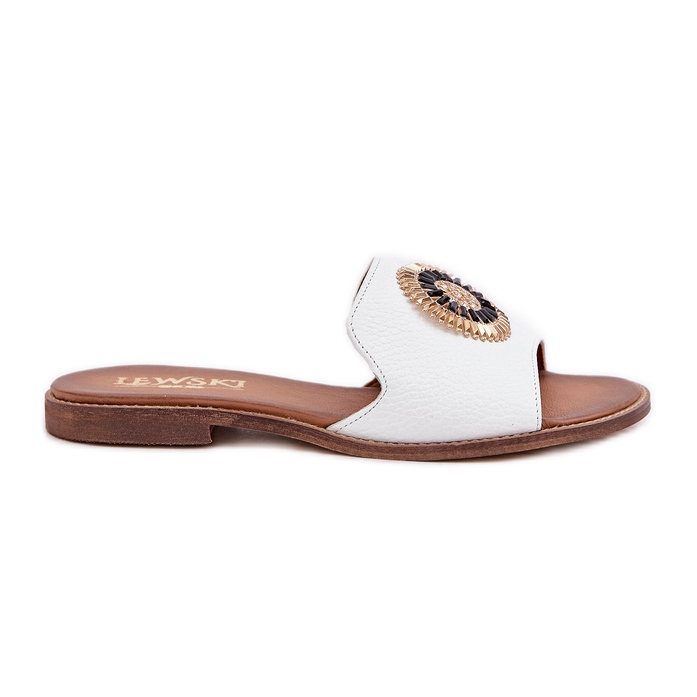 Lewski Shoes Nahkainen läppä, jossa on litteä Lewski 3047/O -sisustus valkoinen