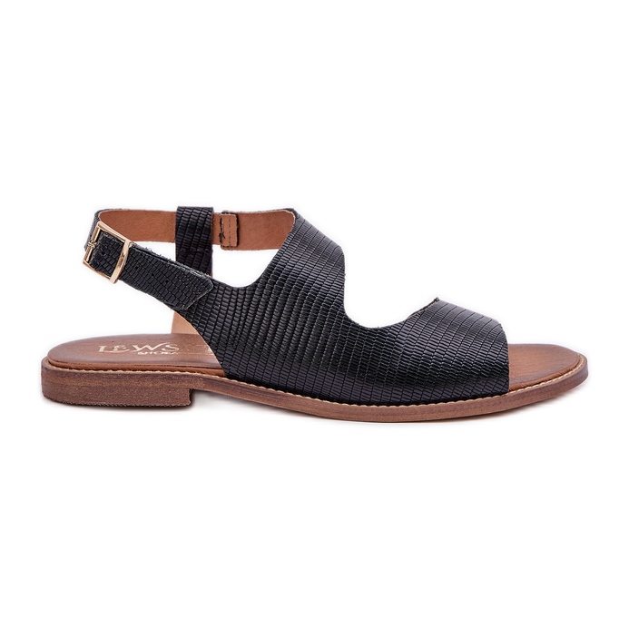 Lewski Shoes Nahka -sandaalit soljelle pumppaamalla Lewski 3041 Black musta