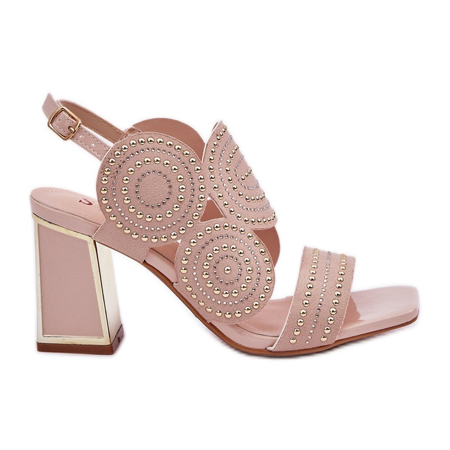 Sisustetut sandaalit postitse beige