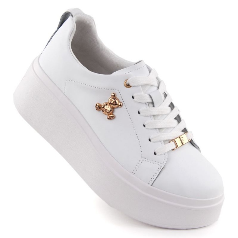 Kengät Filippo Paw593 -alustalla nallekarhulla valkoinen