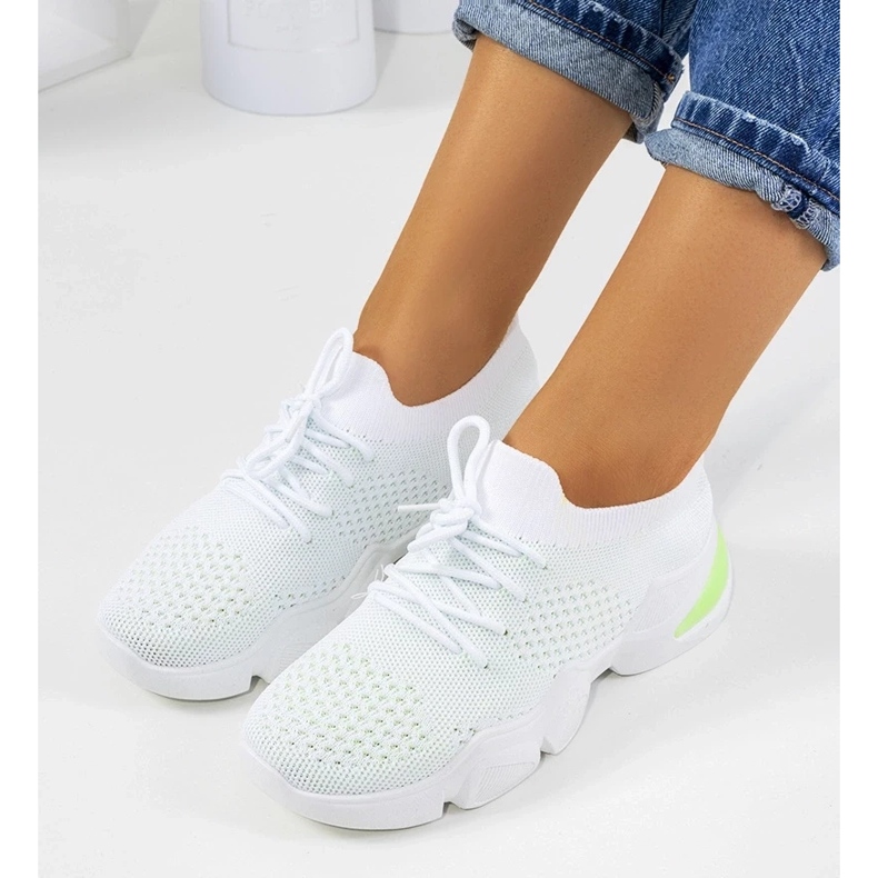 D/GMR Daniela valkoiset ja vihreät urheilulenkkarit valkoinen