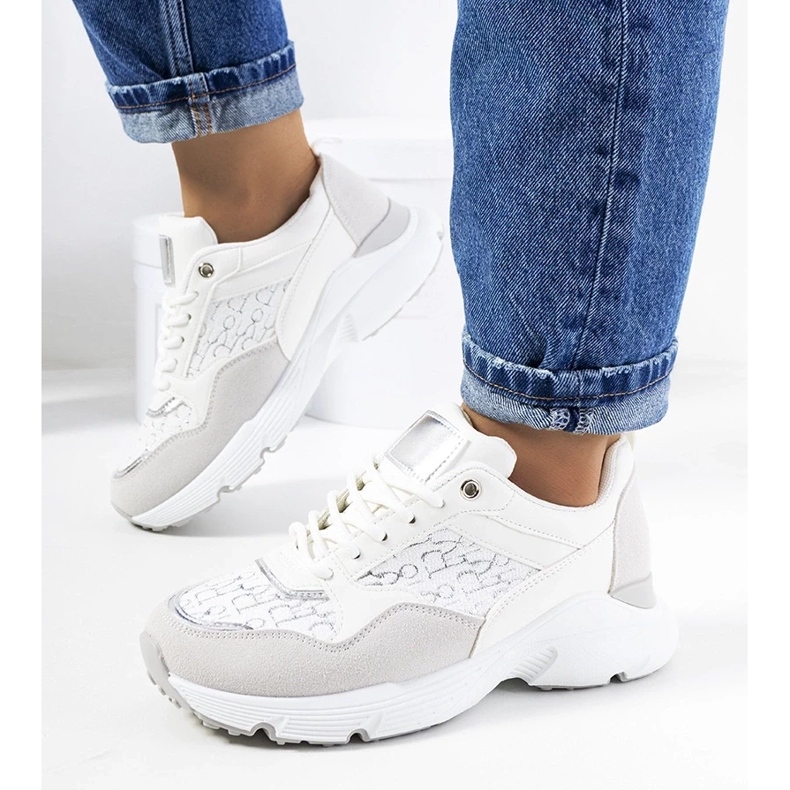 D/GMR Naisten valkoiset Viale-lenkkarit harmaa