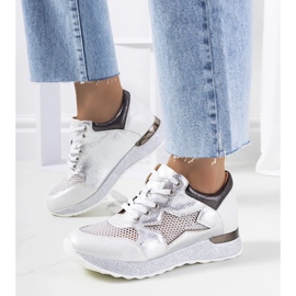 D/GMR Valkoiset metalliset urheilukengät pitsi -lenkkarit Openwork Torres valkoinen