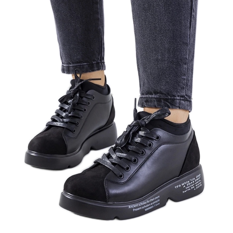 D/GMR Amblyn mustat korkeakorkoiset lenkkarit