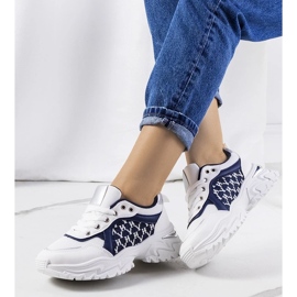 D/GMR Naisten valkoiset ja laivastonsiniset lenkkarit Florival