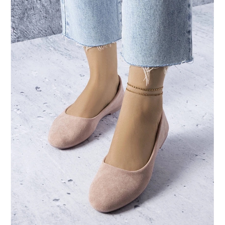 D/GMR Lespérancen vaaleanpunaiset balerinat nahkaisella pohjallisella vaaleanpunainen