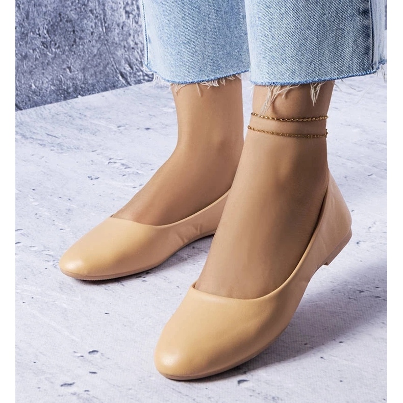 D/GMR Truchonin beige-ballerinat nahkaisella pohjallisella