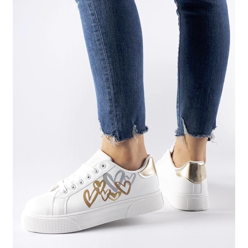 D/GMR Valkoiset ja kultaiset lenkkarit Montclair -alustalla valkoinen