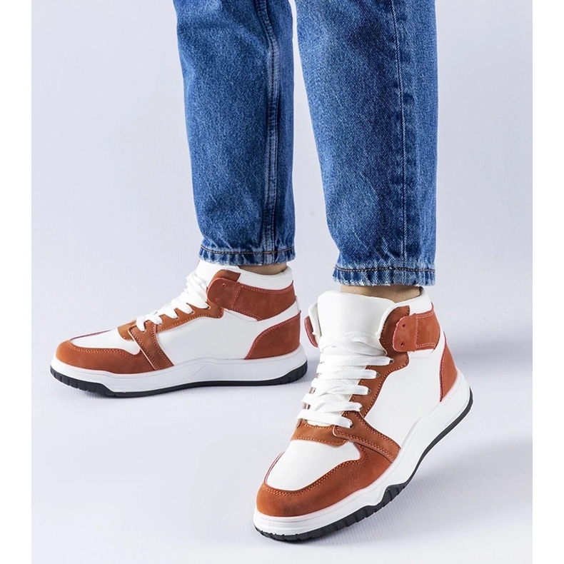 D/GMR Elizabethin valkoiset ja ruskeat korkeat lenkkarit valkoinen