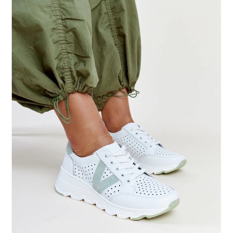 D/GMR Vinceza valkoiset nahkaiset harjakattoiset lenkkarit valkoinen