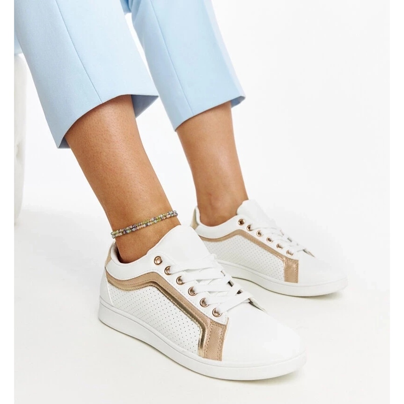 D/GMR Valkoiset ja kultaiset Amala-alustaiset tennarit valkoinen