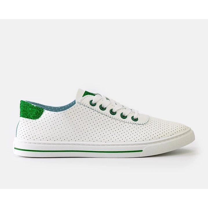 Naisten valkoiset rei'itetyt lenkkarit pitsi -lenkkarit valkoinen