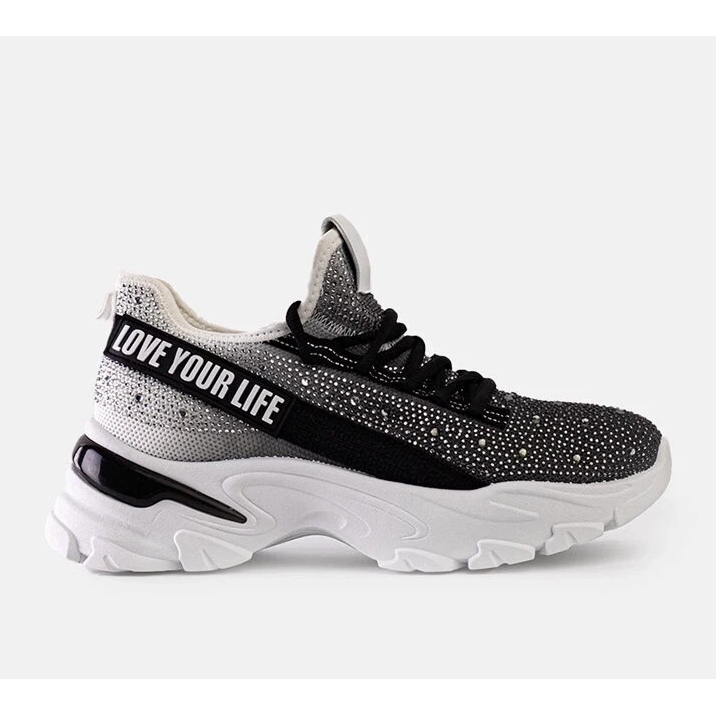 D/CEO Senain valkoiset ja harmaat kiiltävät massiiviset tennarit musta