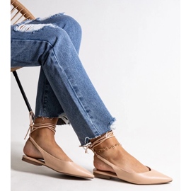 D/CEO Sidotut beige-balettitassut Batra-eko-nahasta