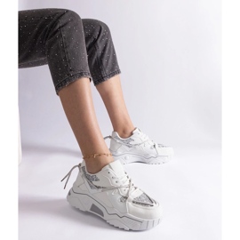 D/CEO Naisten valkoiset lenkkarit Agar glitterillä valkoinen