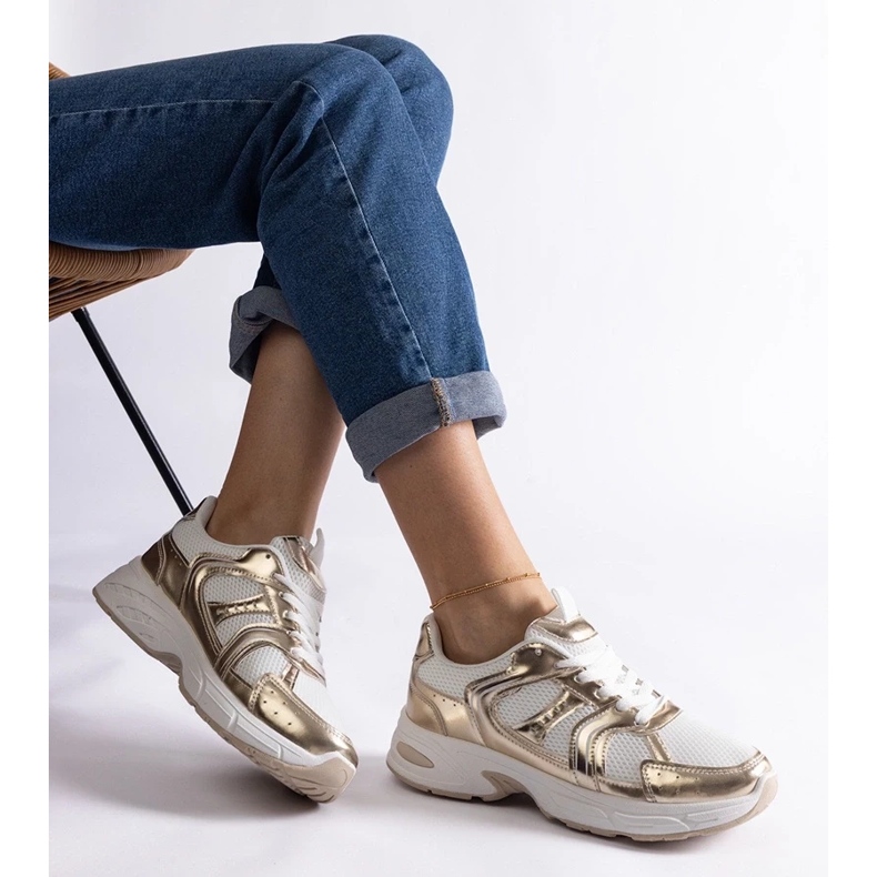 D/CEO Valkoiset ja kultaiset Ena urheilulenkkarit kultainen