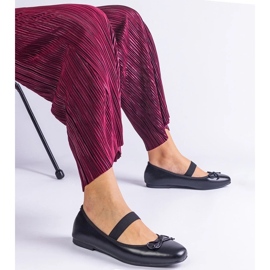 D/CEO Mustat balettihousut, joissa kuminauha ja koristeellinen Newton-jousi