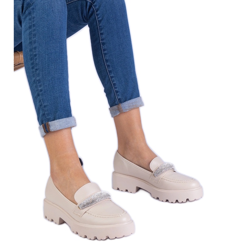 Beige naisten leivänkoristeet koristeltu zirkonilla