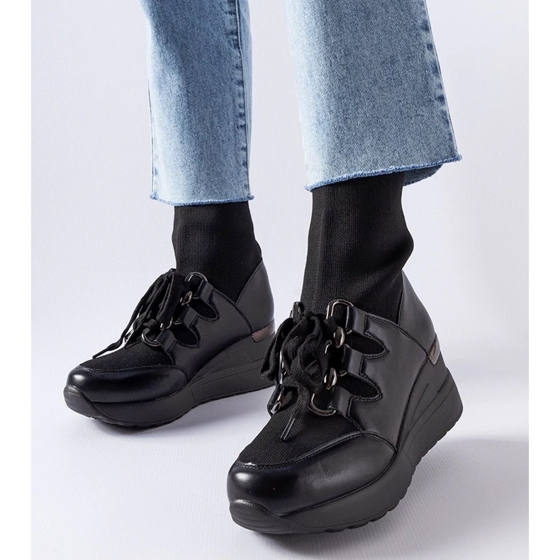 D/CEO Rochon mustat kiila-sukkasaappaat