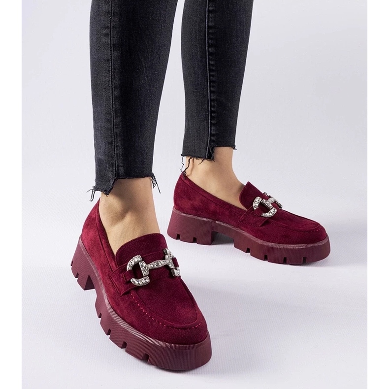 D/CEO Giacomo viininpunaiset mokasiinit strassilla punainen